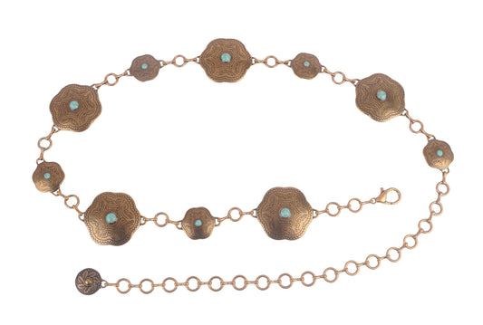 Rounded Trapezoid Concho Chain Belt