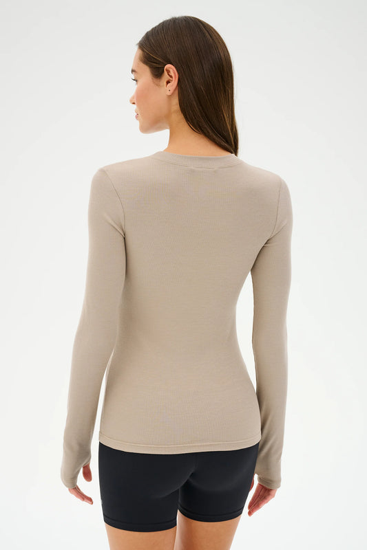 LOUISE RIB LONG SLEEVE LATTE