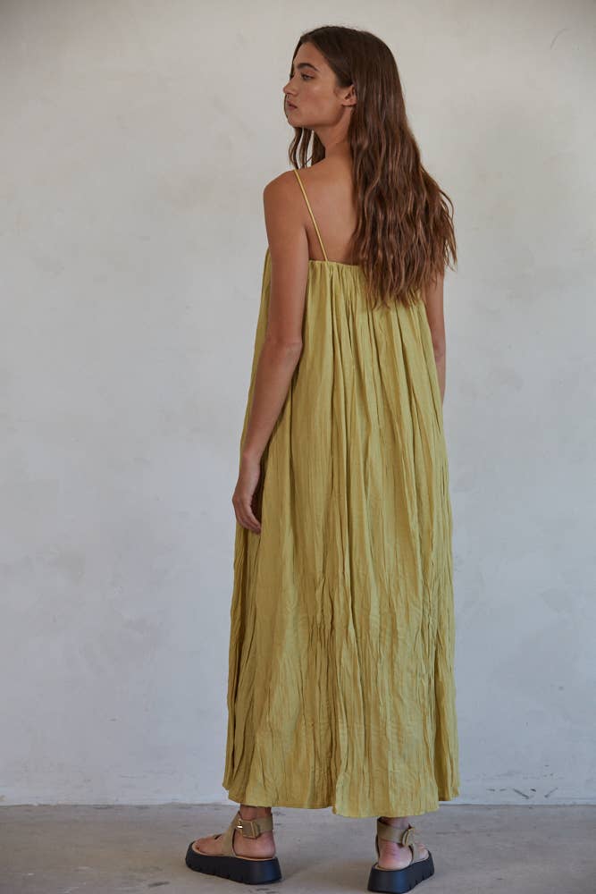 L7009 | Tube Neck Spaghetti Strap Maxi Dress