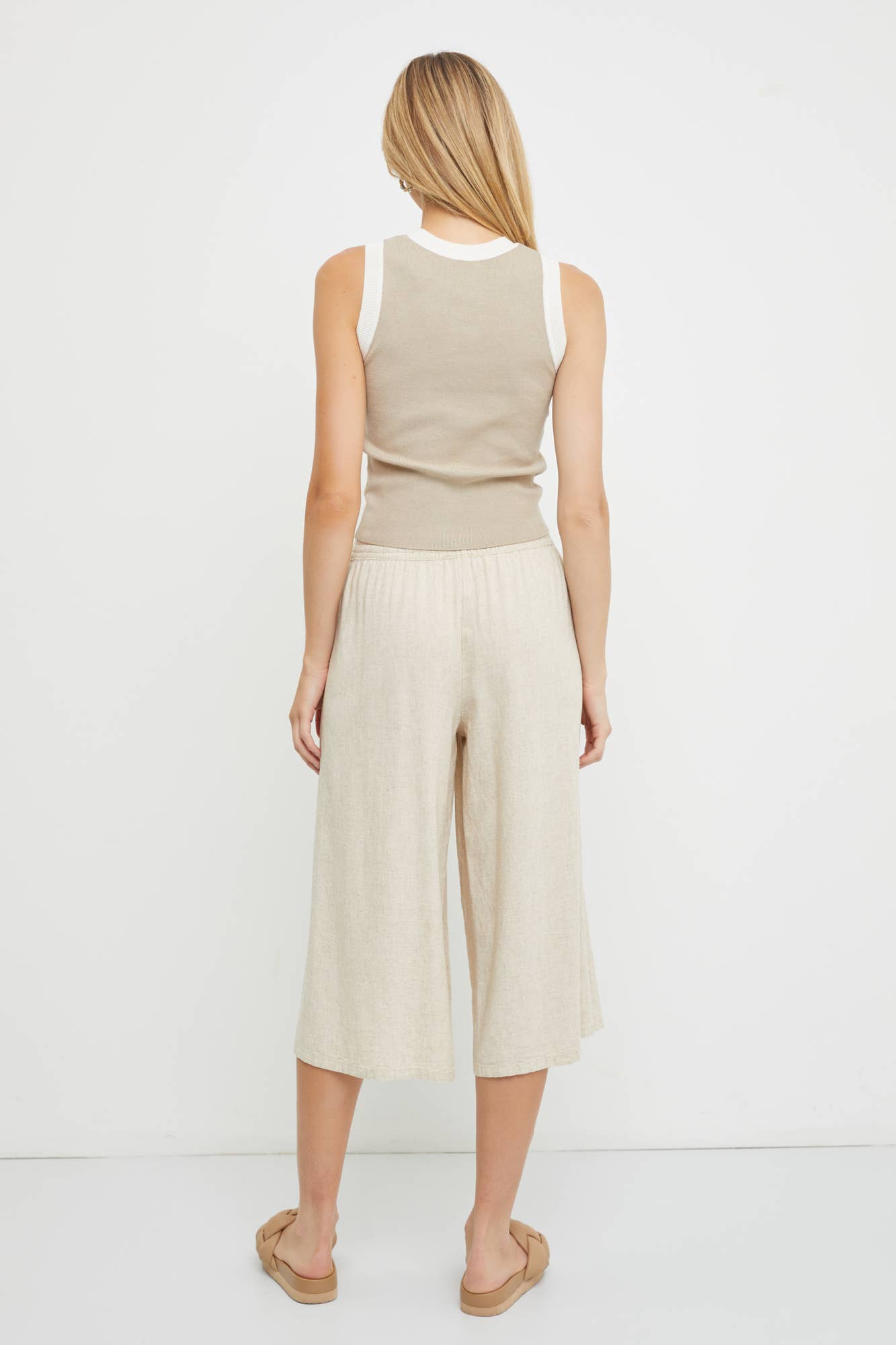 CLASSIC COLOR CONTRAST CREWNECK KNIT TANK
