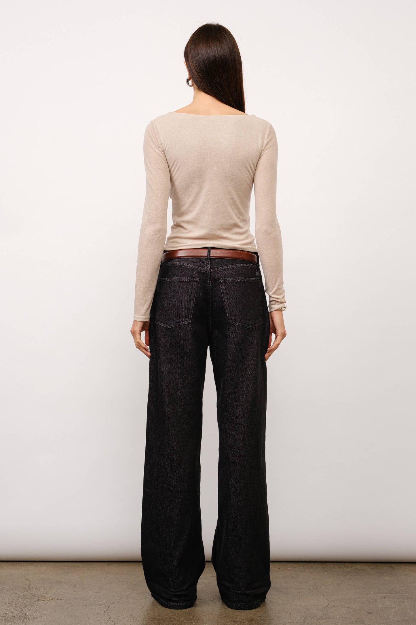 Jocelyn Front Twisted Jersey Top - Oat