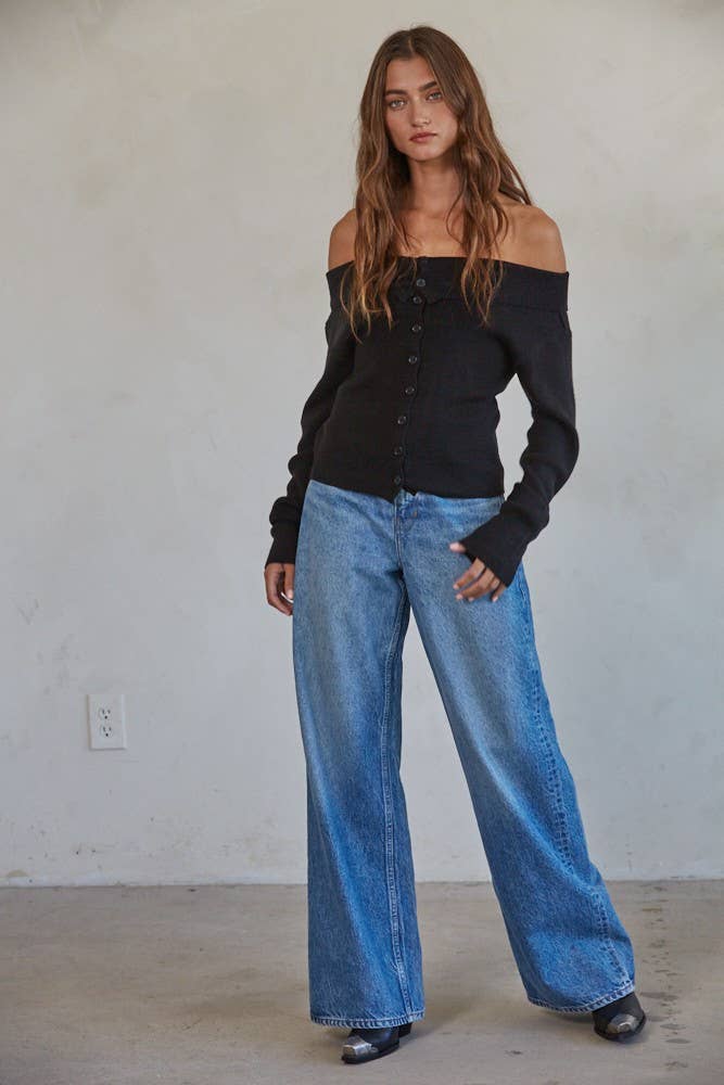 W1423 | Knit Sweater Cardigan Top