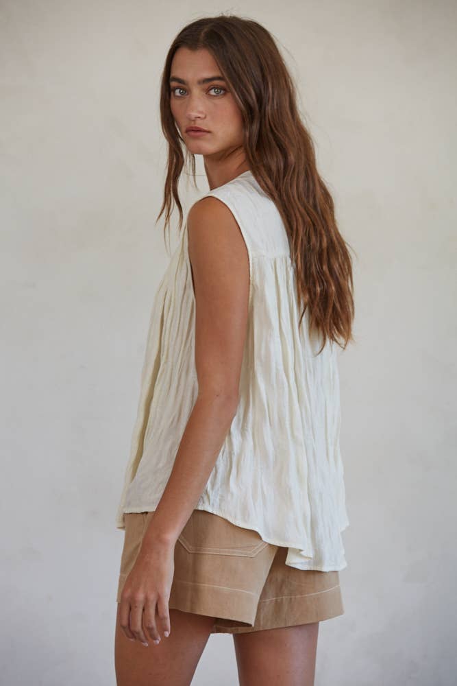 Woven Cotton Linen Wide Leg Shorts
