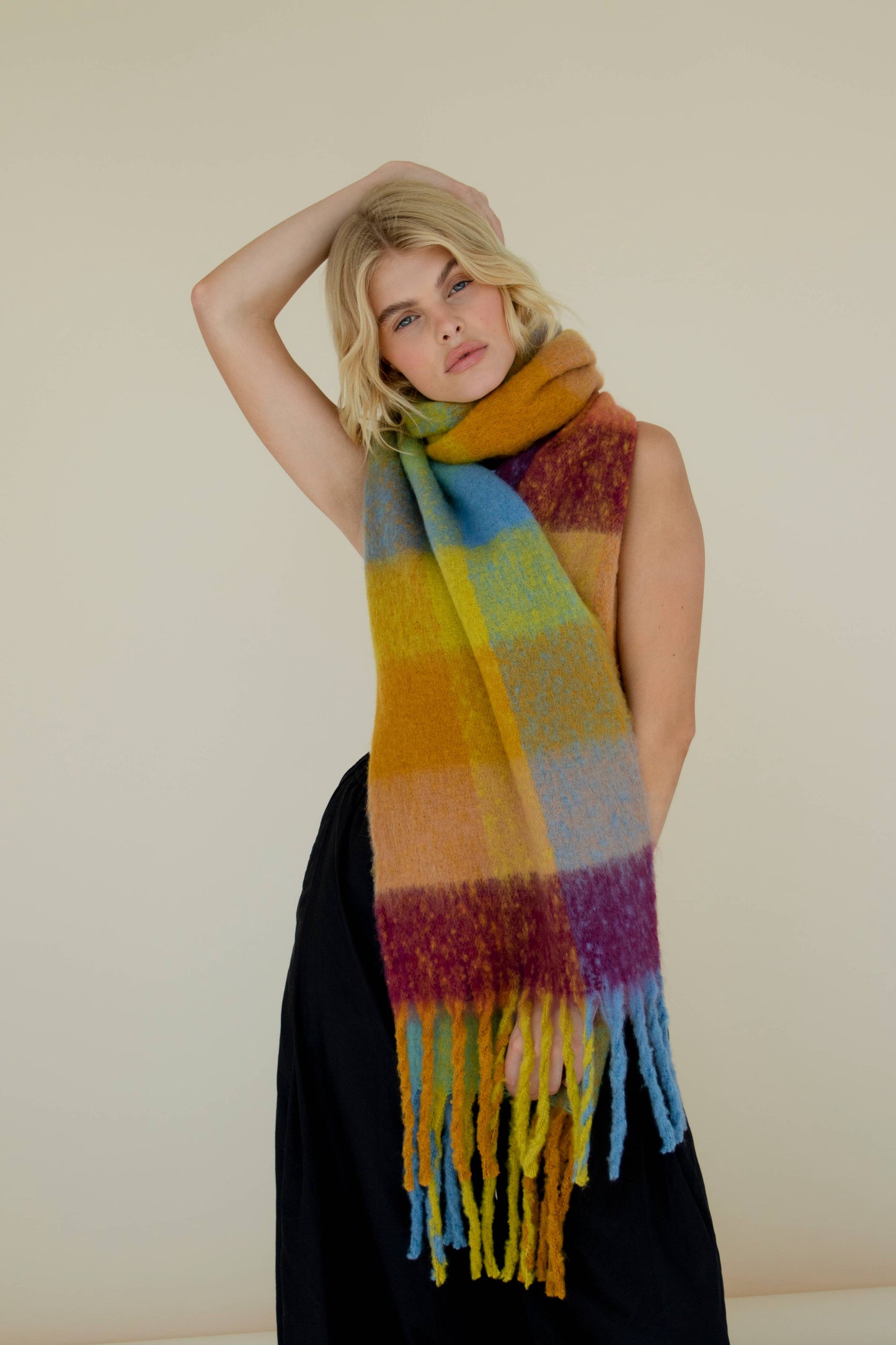 The Reykjavik Scarf - Yellow Check - AW23