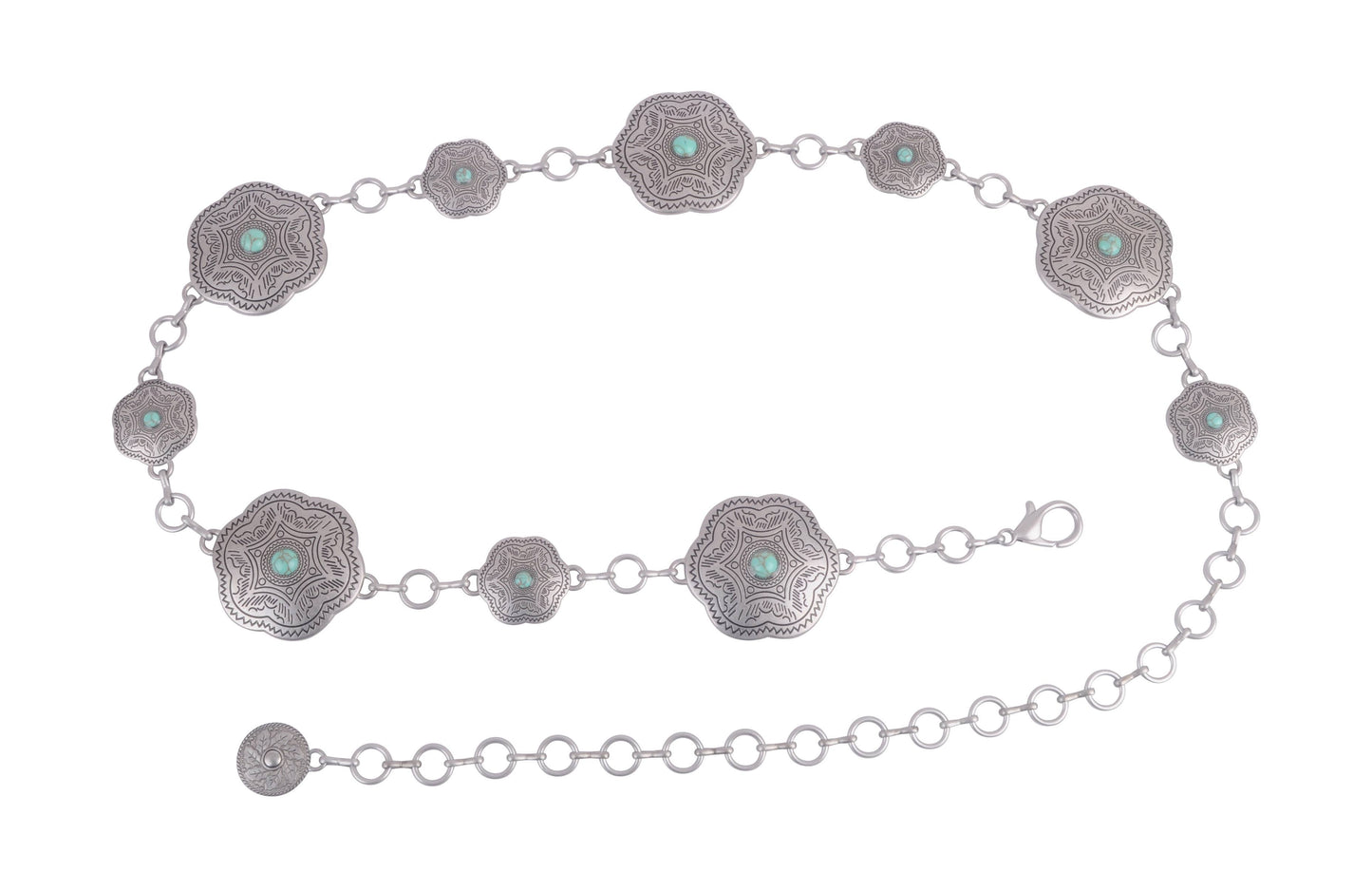 Rounded Trapezoid Concho Chain Belt