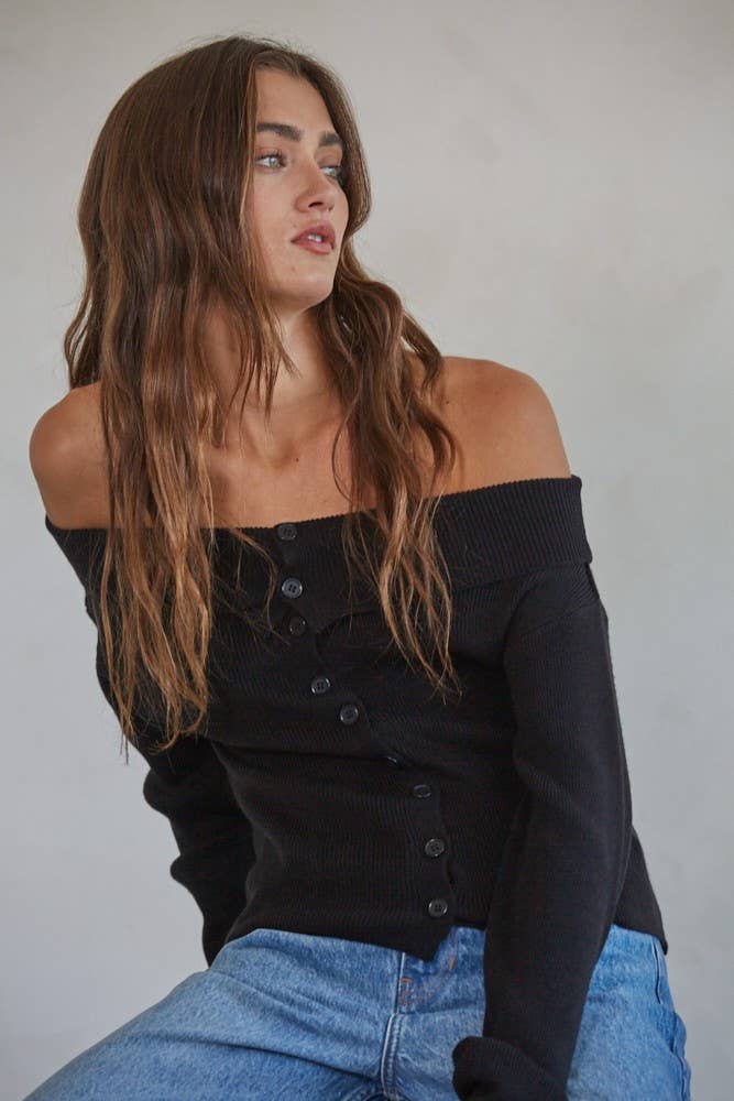 W1423 | Knit Sweater Cardigan Top