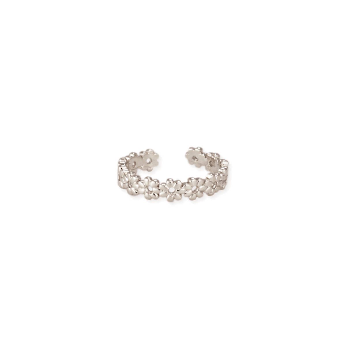 Daisy Chain Silver Adjustable Toe Ring