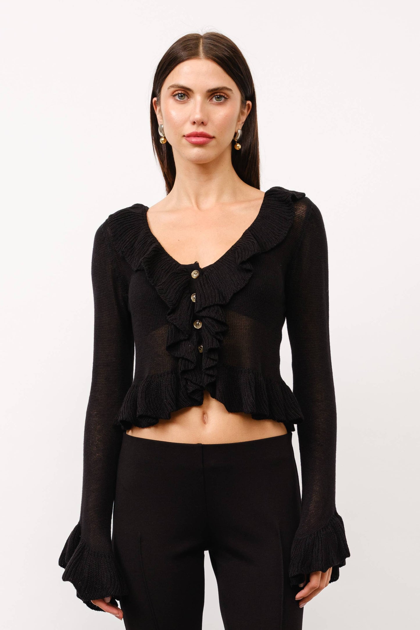 Brooklyn Ruffle Knit L/S Top