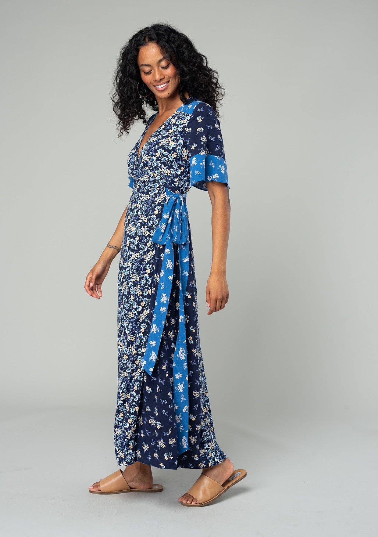 Multi Floral Wrap Dress