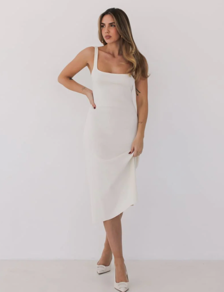 parisian midi dress Paris Puff-Sleeve Midi Dress Svaha USA