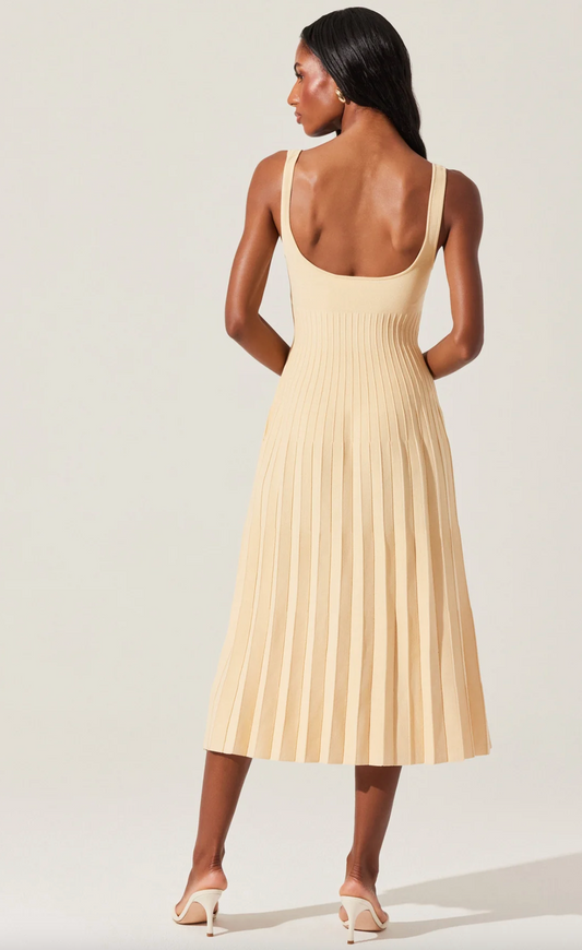 Aylin Pleated Midi Sweater Dress