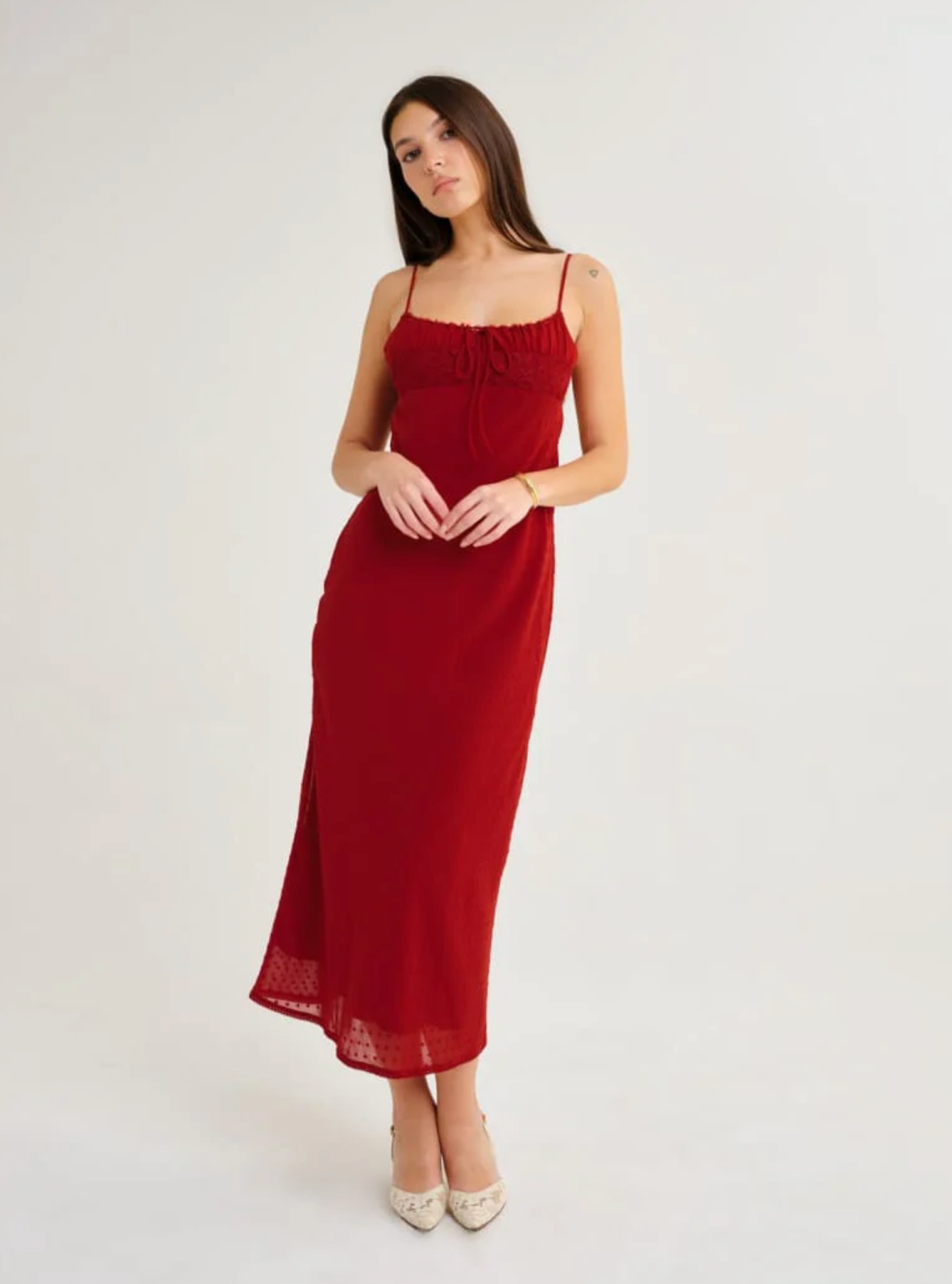 Midsummer Midi Dress-Crimson