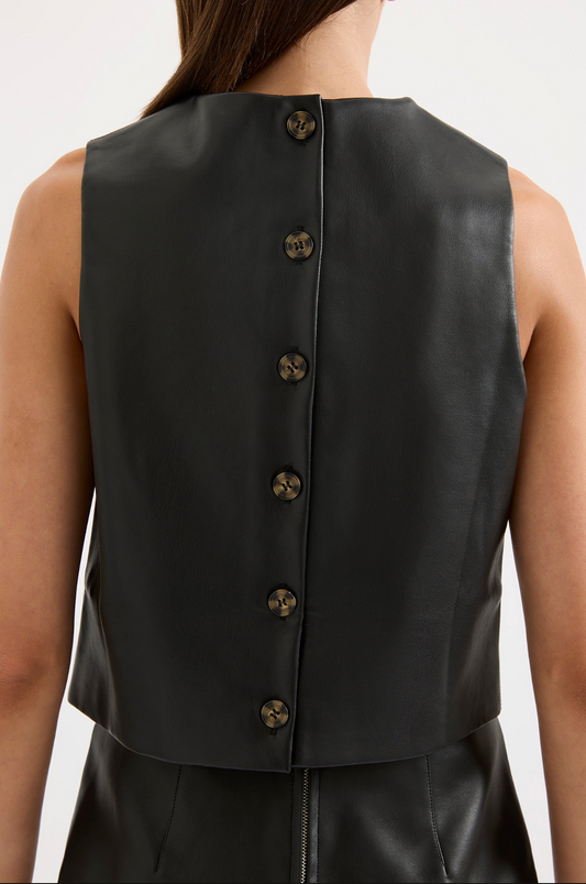 BEAUMONT VEGAN LEATHER TOP