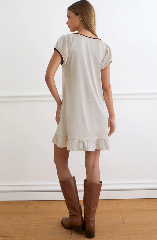 Rinari Mini Dress In Satin Champagne
