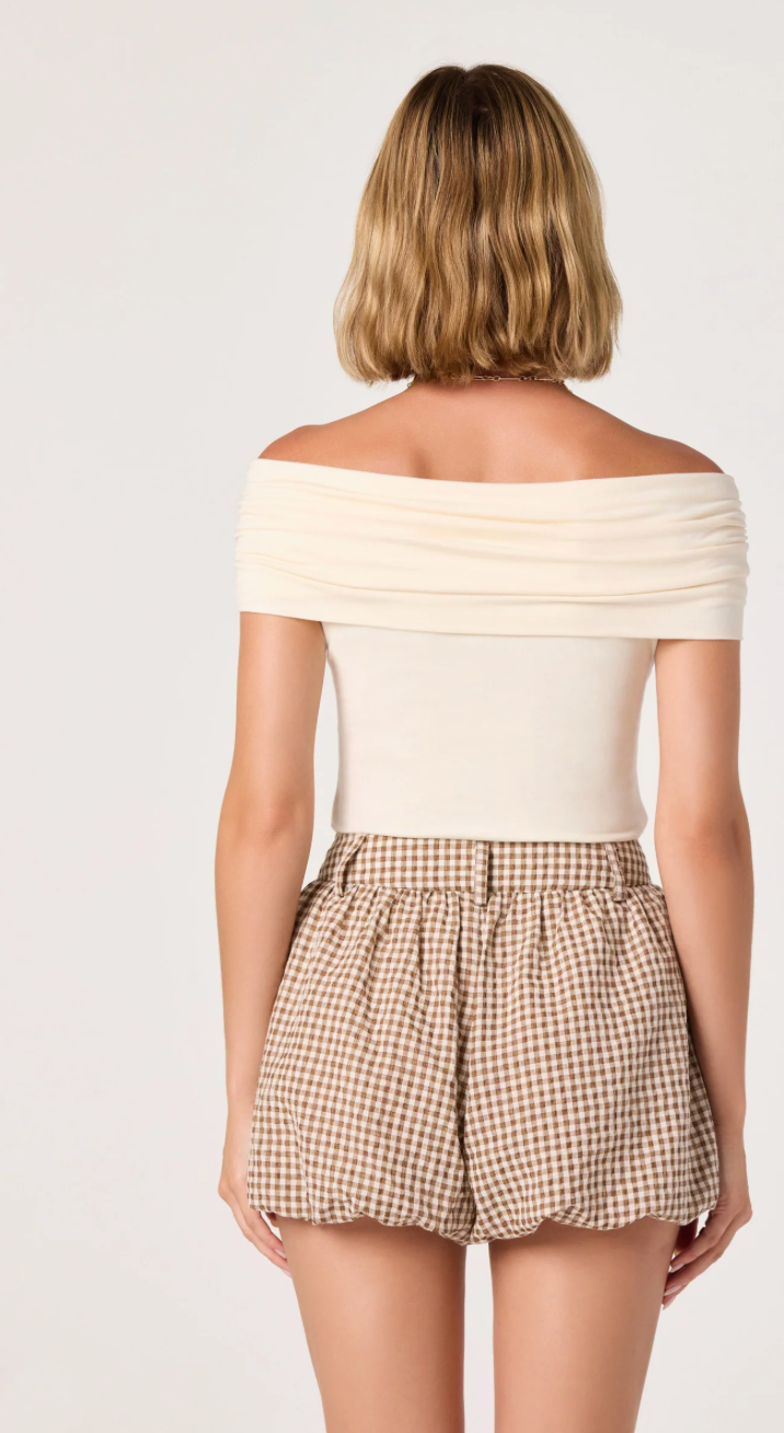 Alba Off-Shoulder Hardware Knit Top