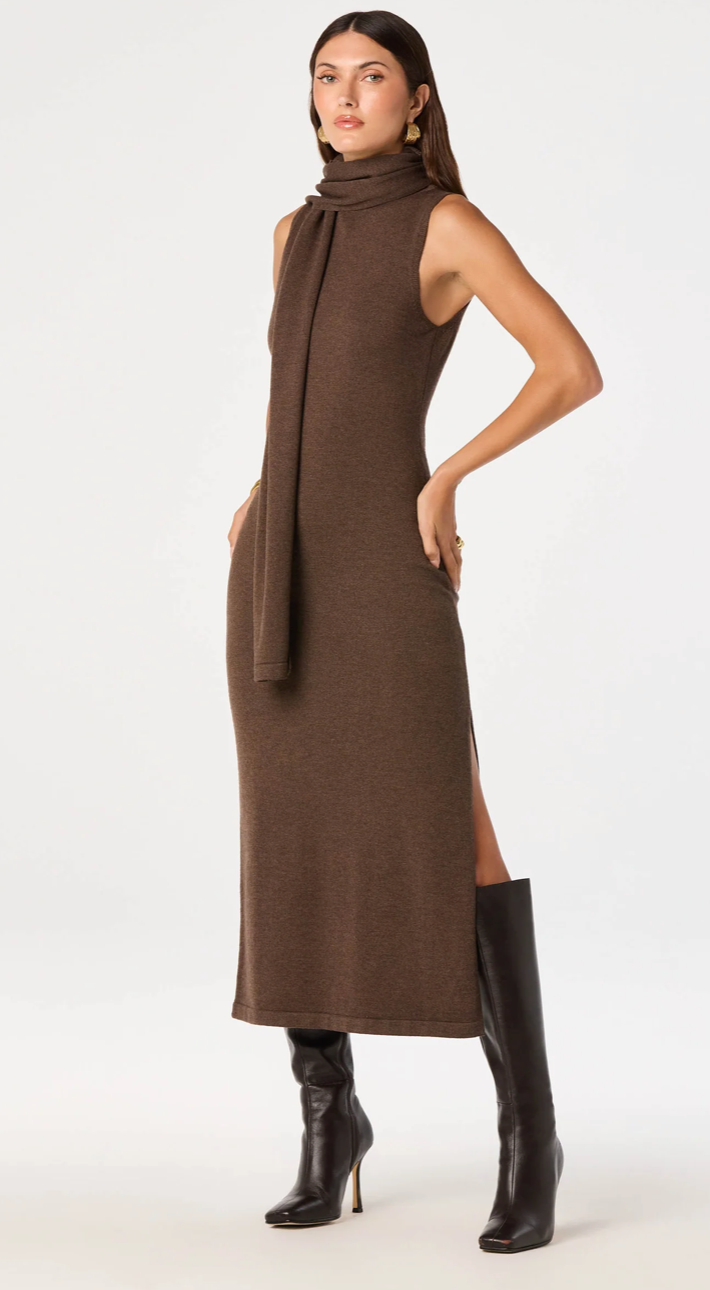 Shyanne Turtleneck Scarf Sweater Dress