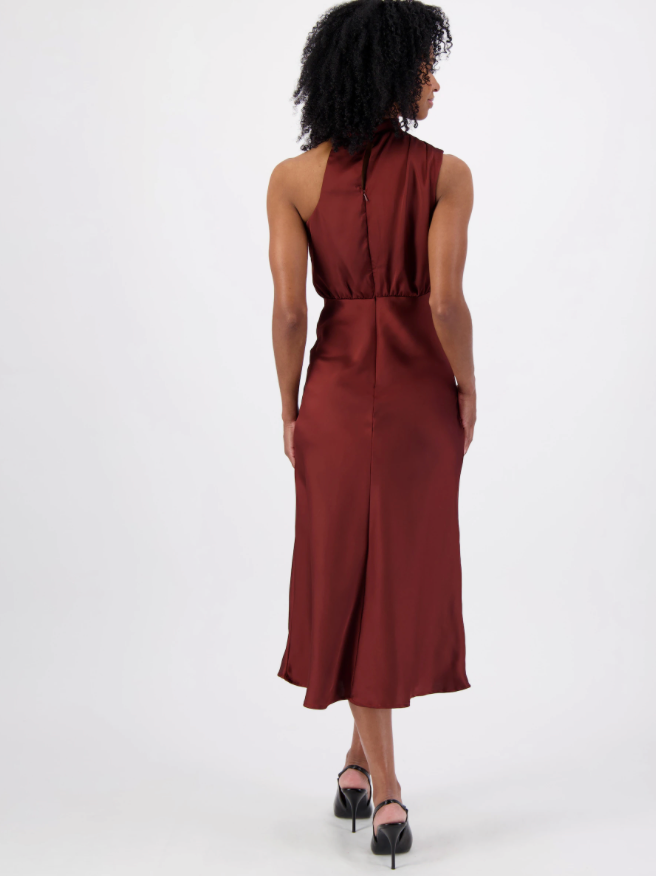 Dublin Asymmetric Neck Midi Dress