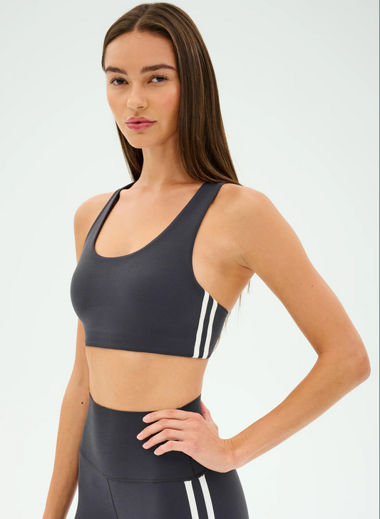 ELLA AIRWEIGHT BRA- GRAPHITE/WHITE