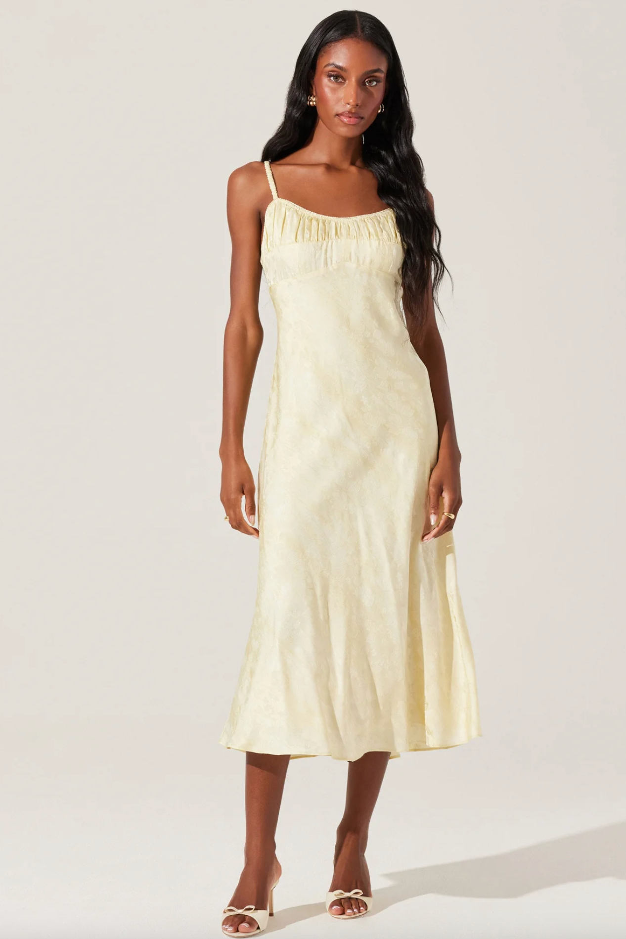 Kaiya Jacquard Satin Midi Dress