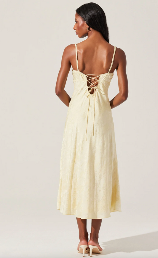 Kaiya Jacquard Satin Midi Dress