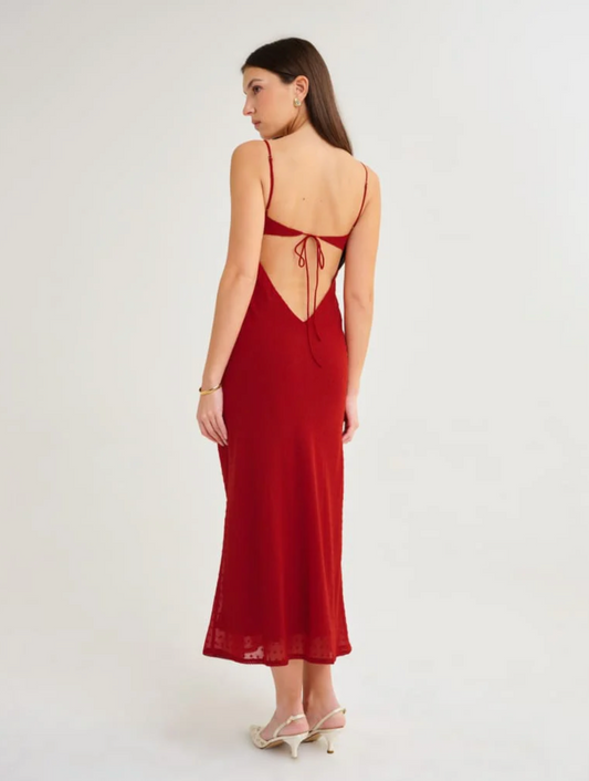 Midsummer Midi Dress-Crimson