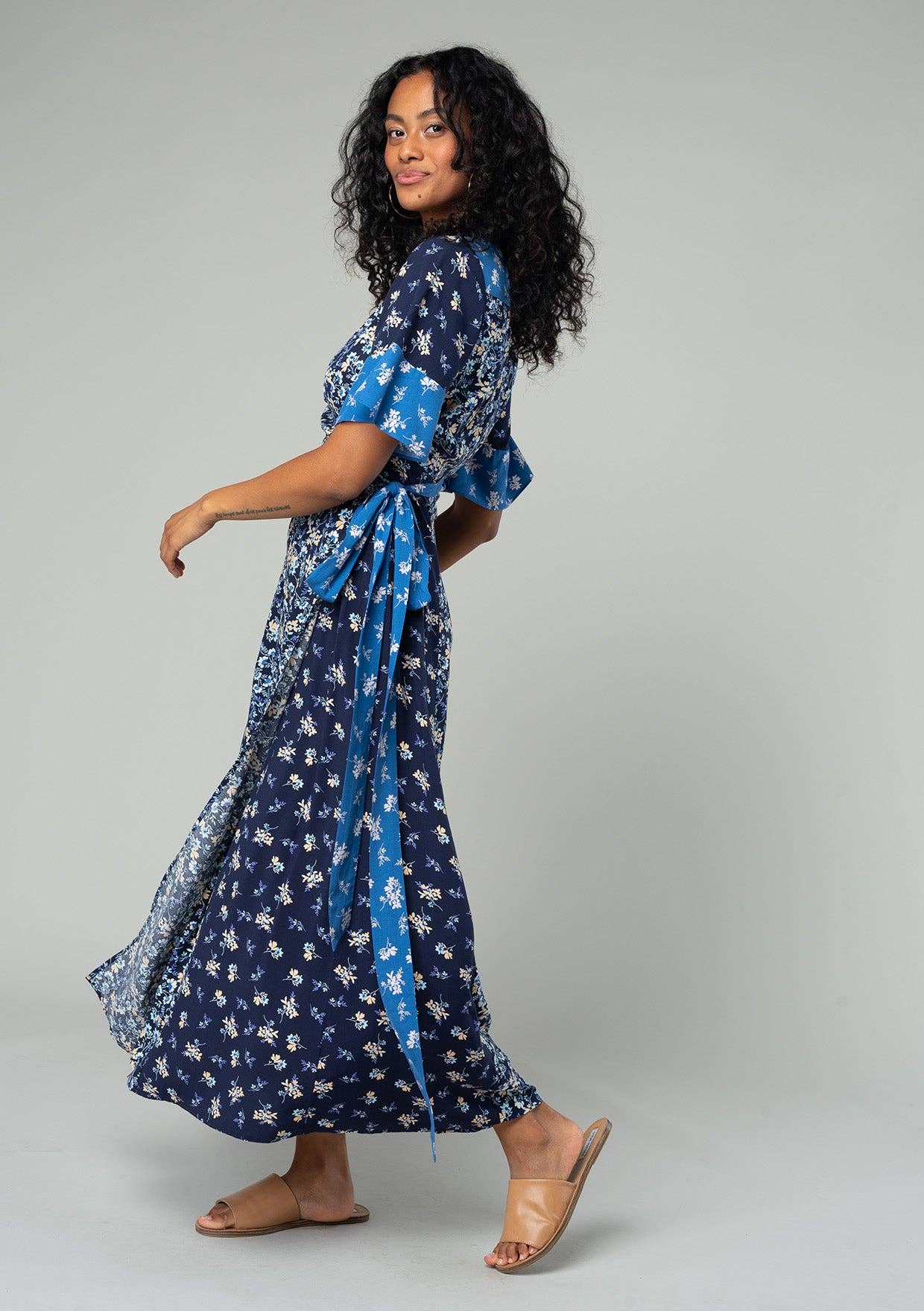 Multi Floral Wrap Dress