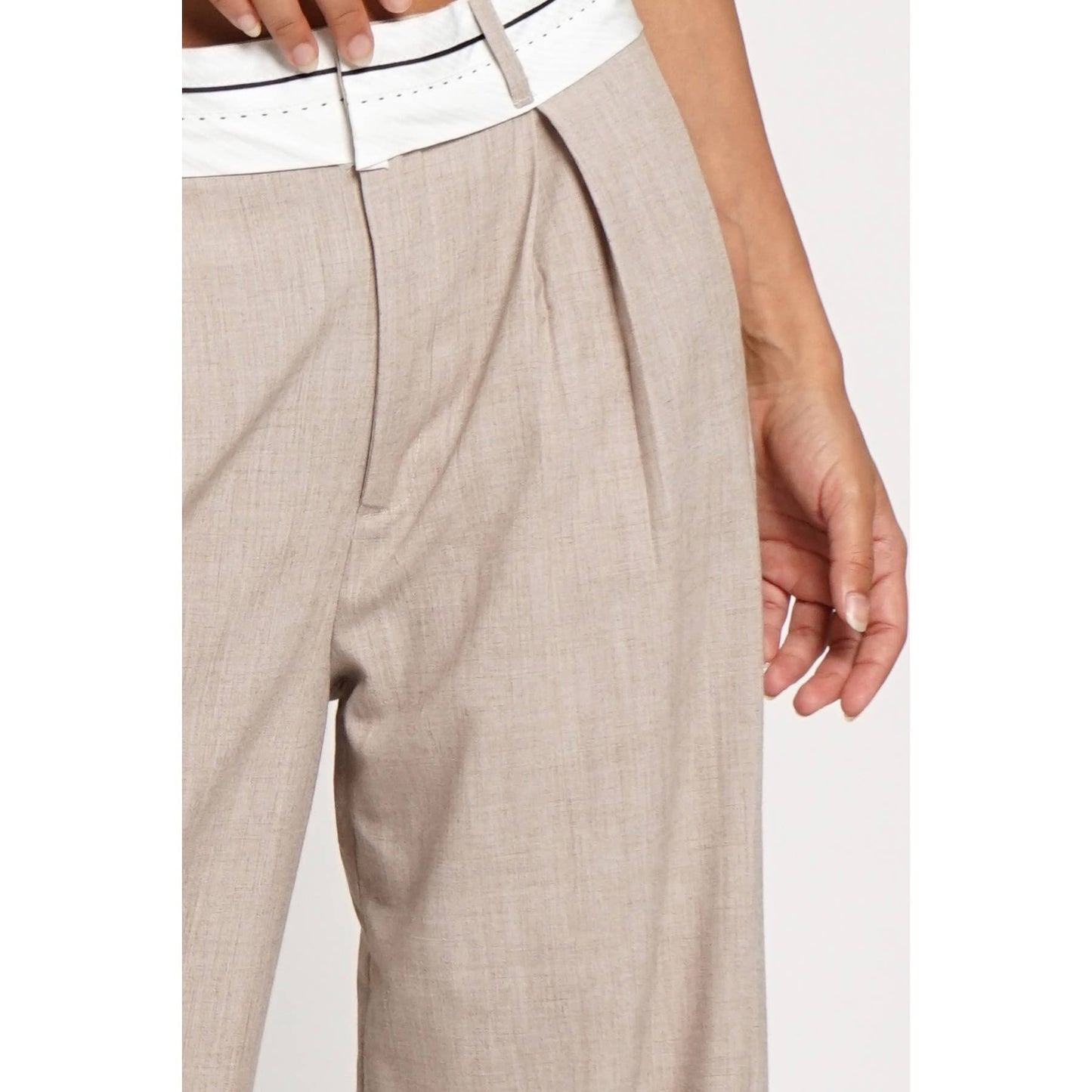 FOLDED WAISTBAND TROUSERS