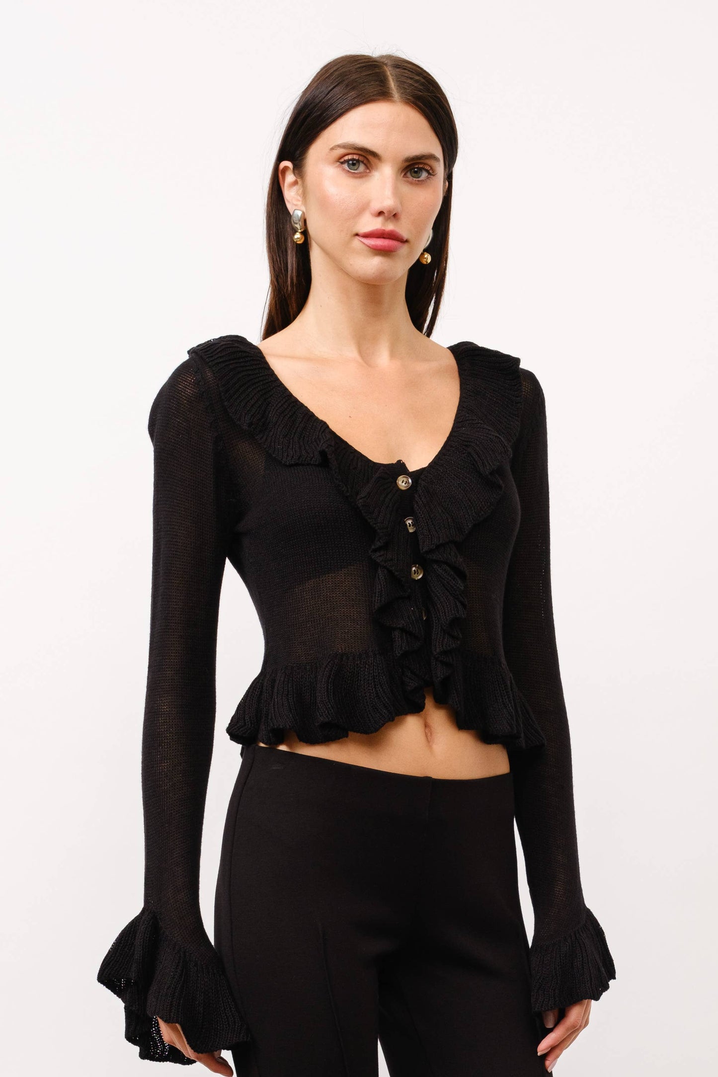 Brooklyn Ruffle Knit L/S Top