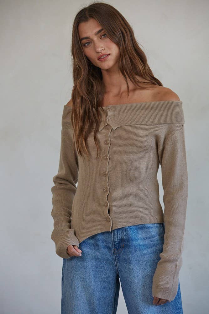 W1423 | Knit Sweater Cardigan Top