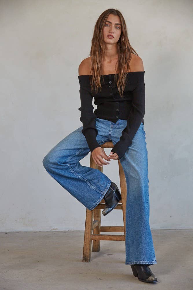 W1423 | Knit Sweater Cardigan Top