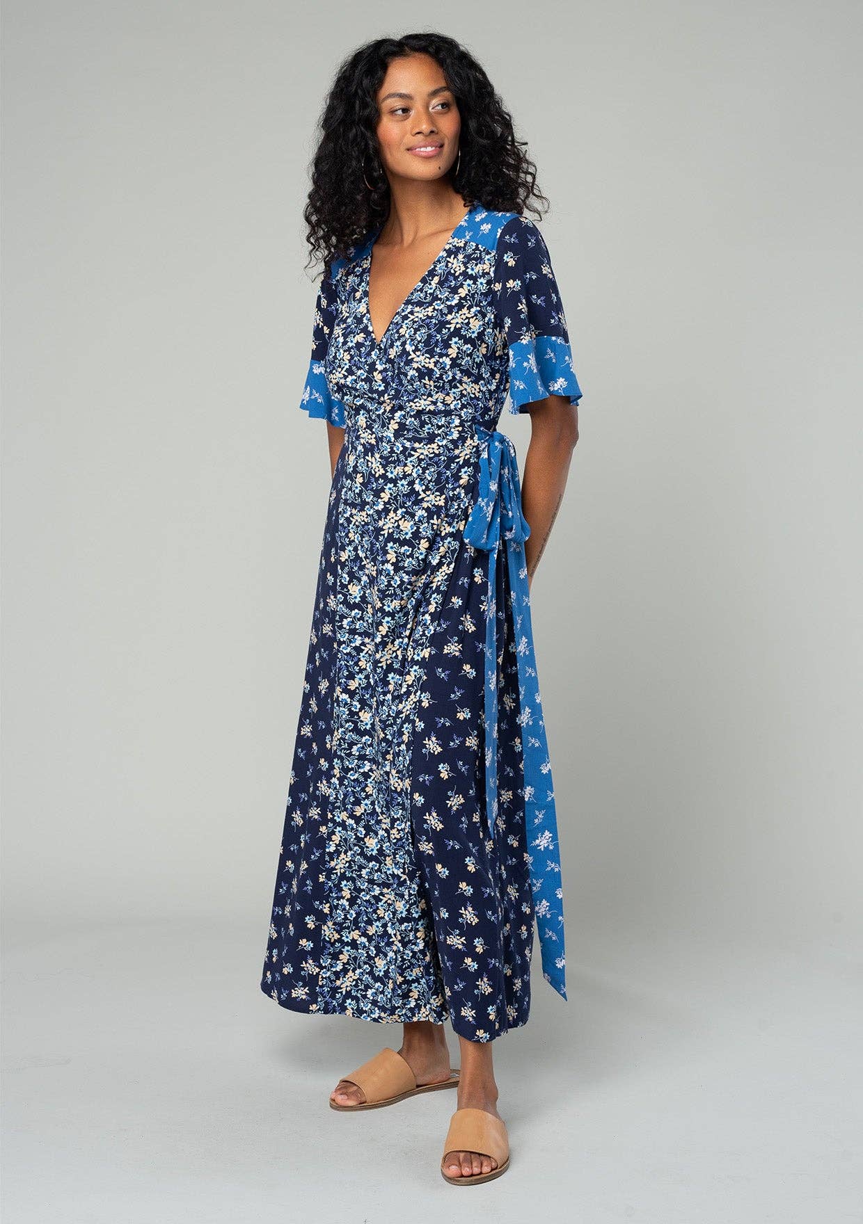 Multi Floral Wrap Dress