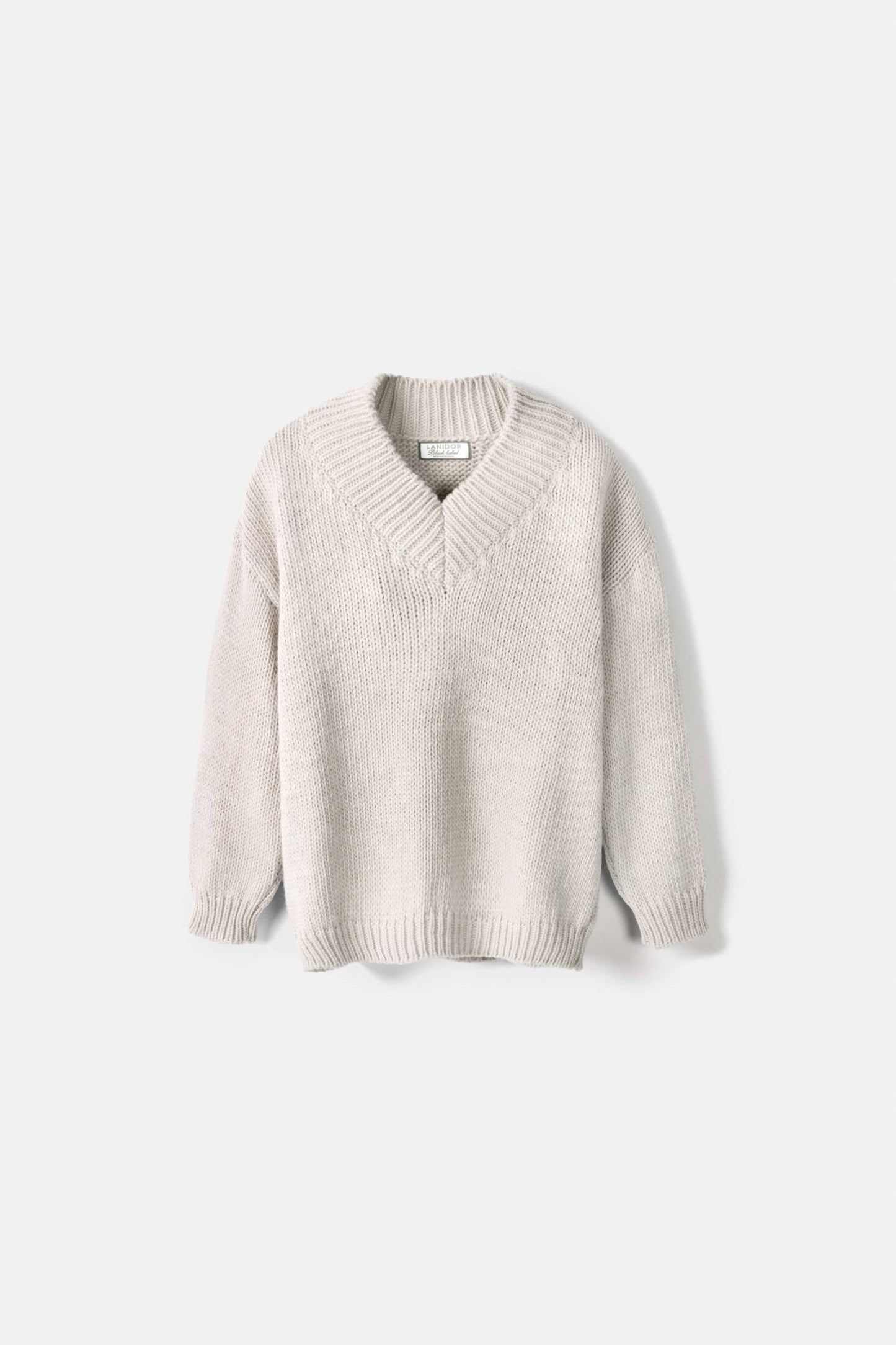 Ribbed Long V-Neck Sweater