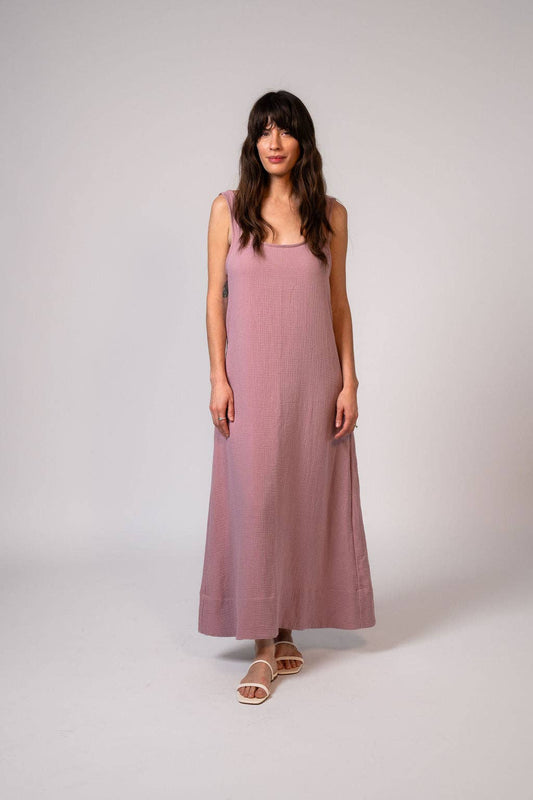 Jasmine Cotton Maxi Dress - Mauve