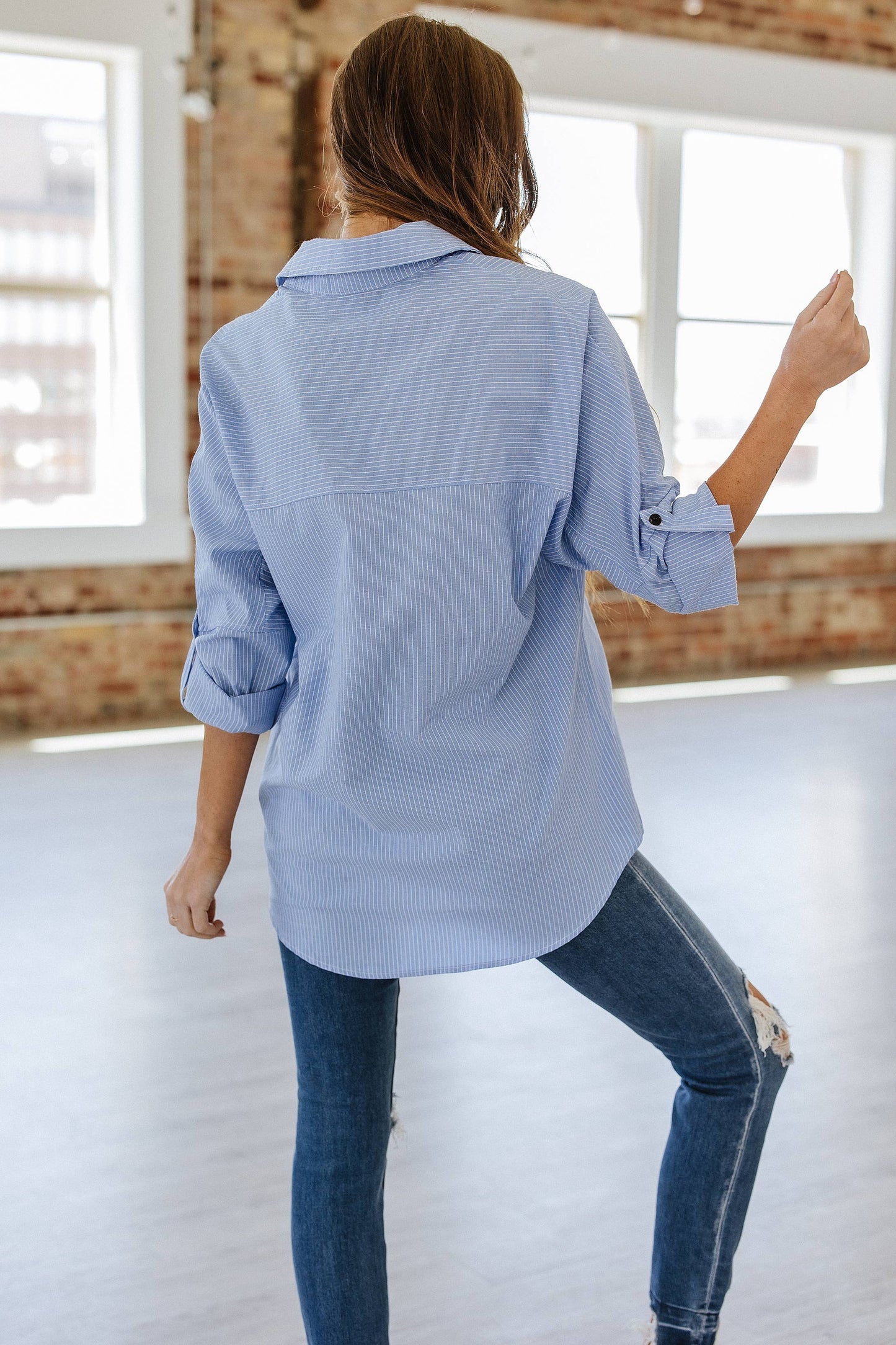 Clare Striped Button Up Shirt