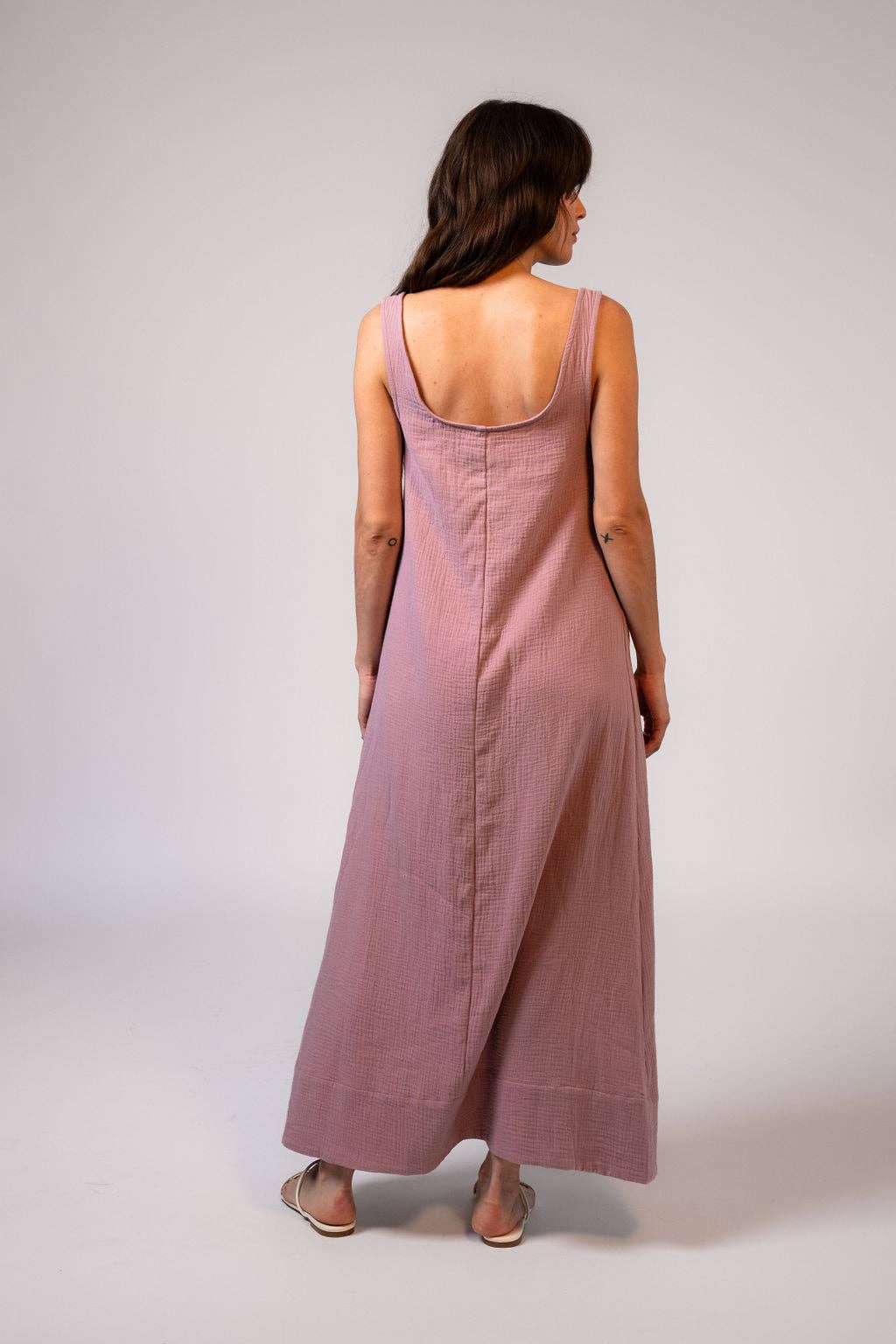 Jasmine Cotton Maxi Dress - Mauve
