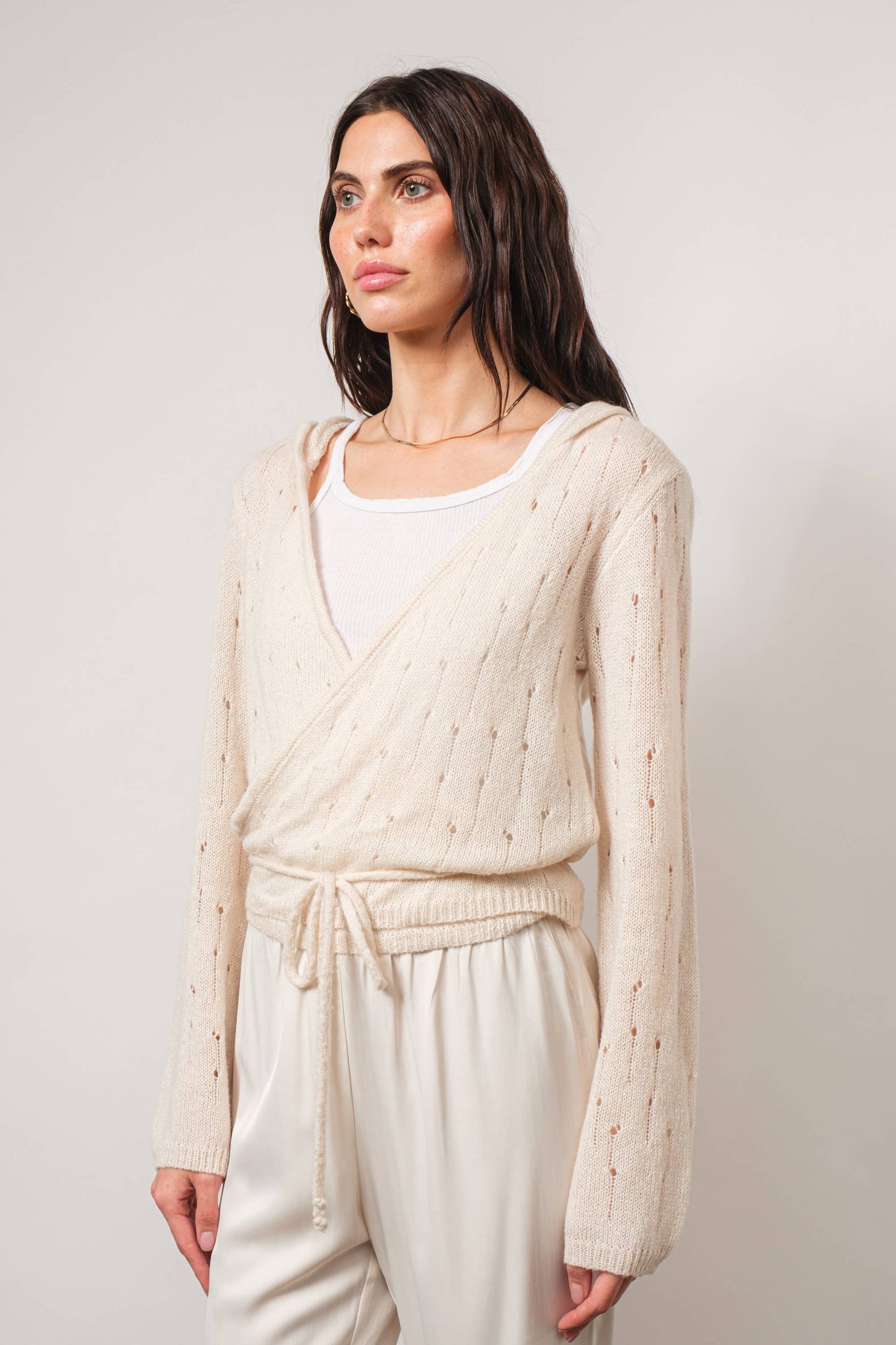 Simi Hooded Wrap Cardigan