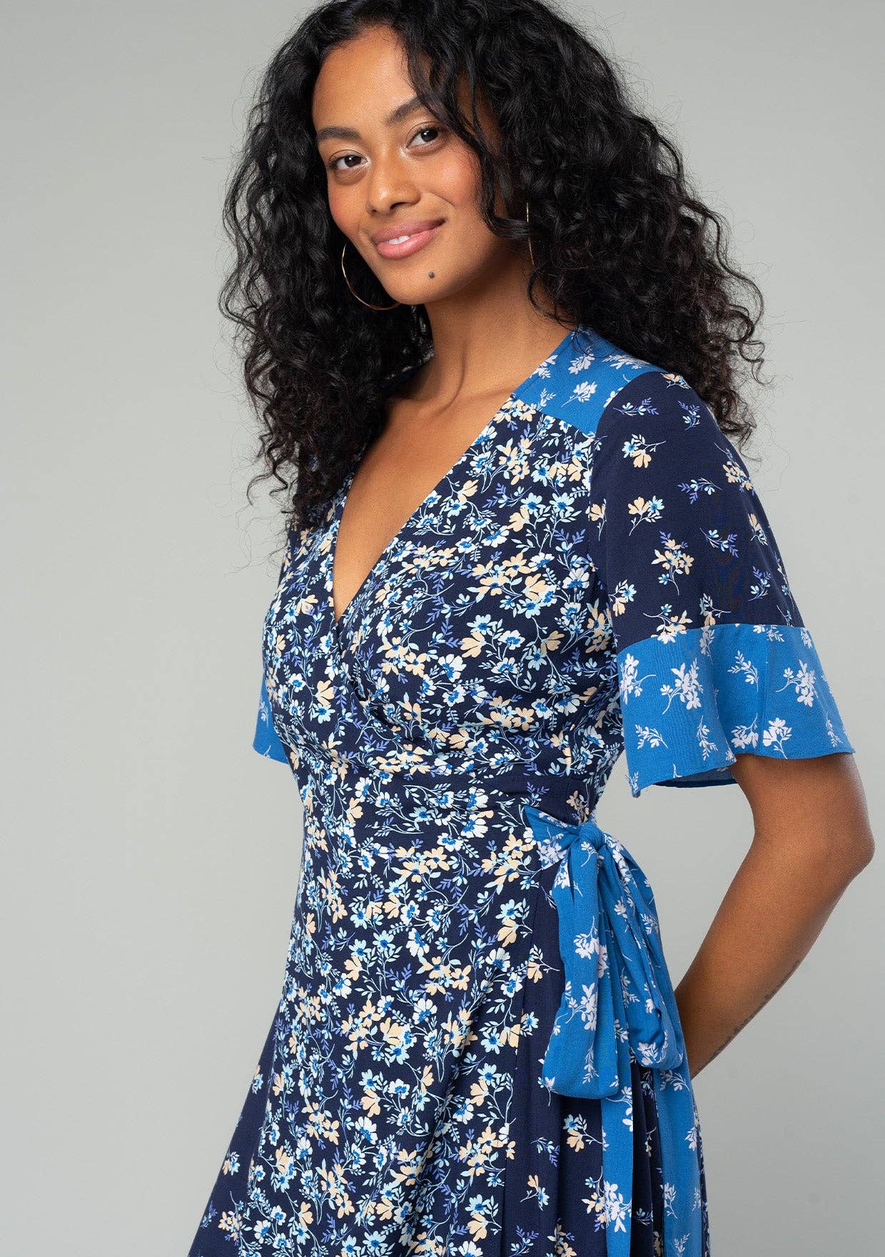 Multi Floral Wrap Dress