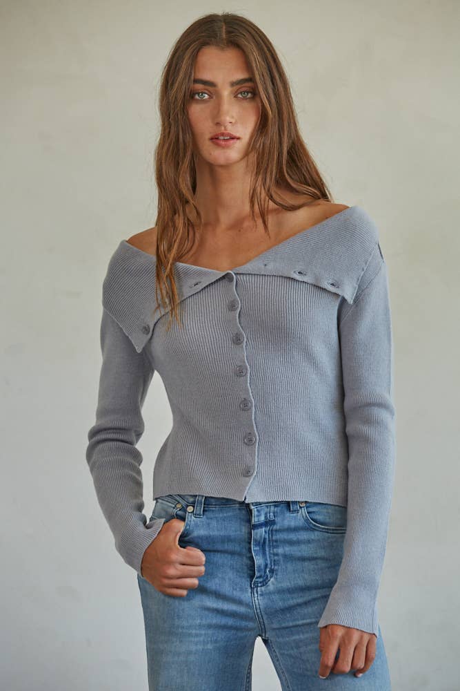W1423 | Knit Sweater Cardigan Top