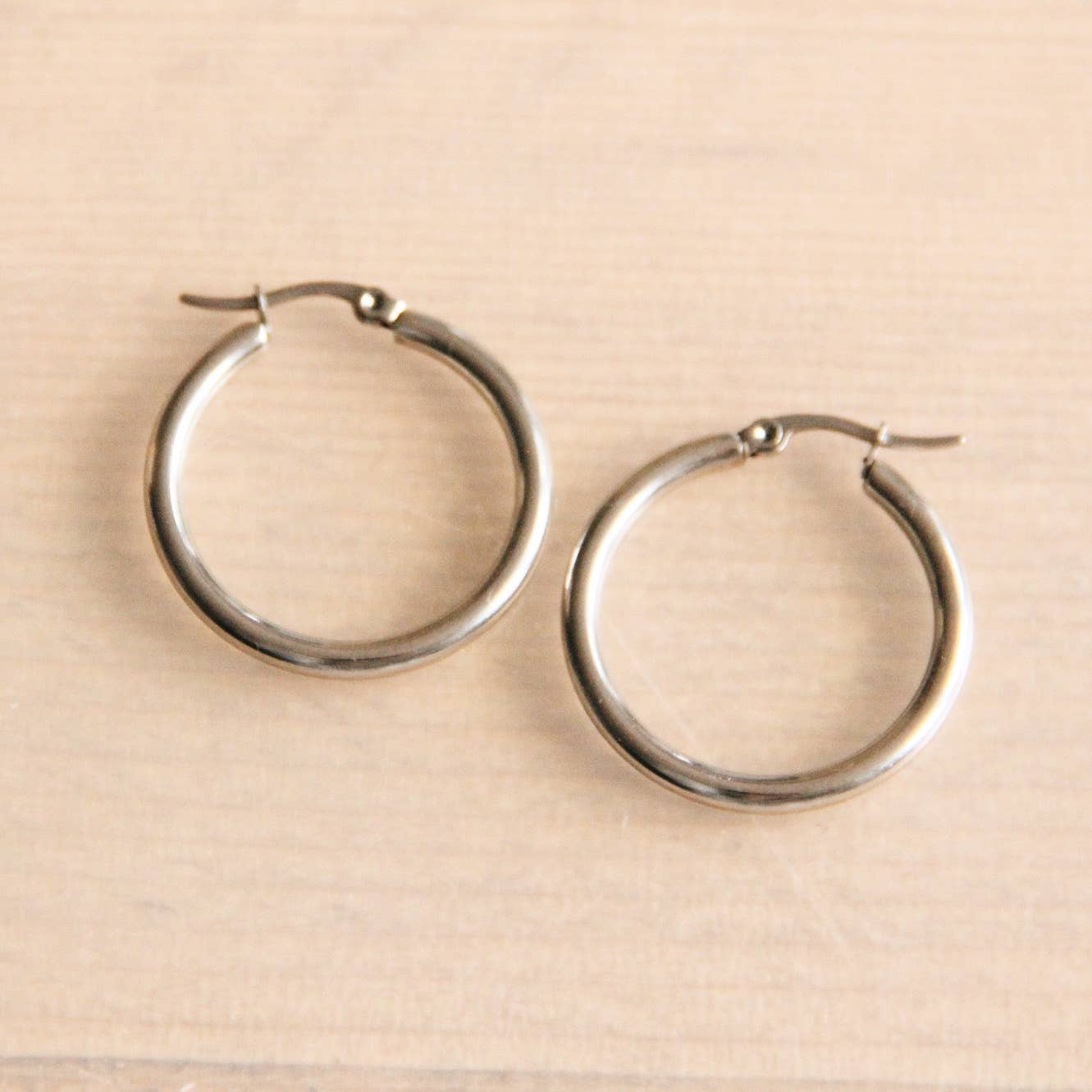 stainless Steel Creole 30mm “Basic” - Silver