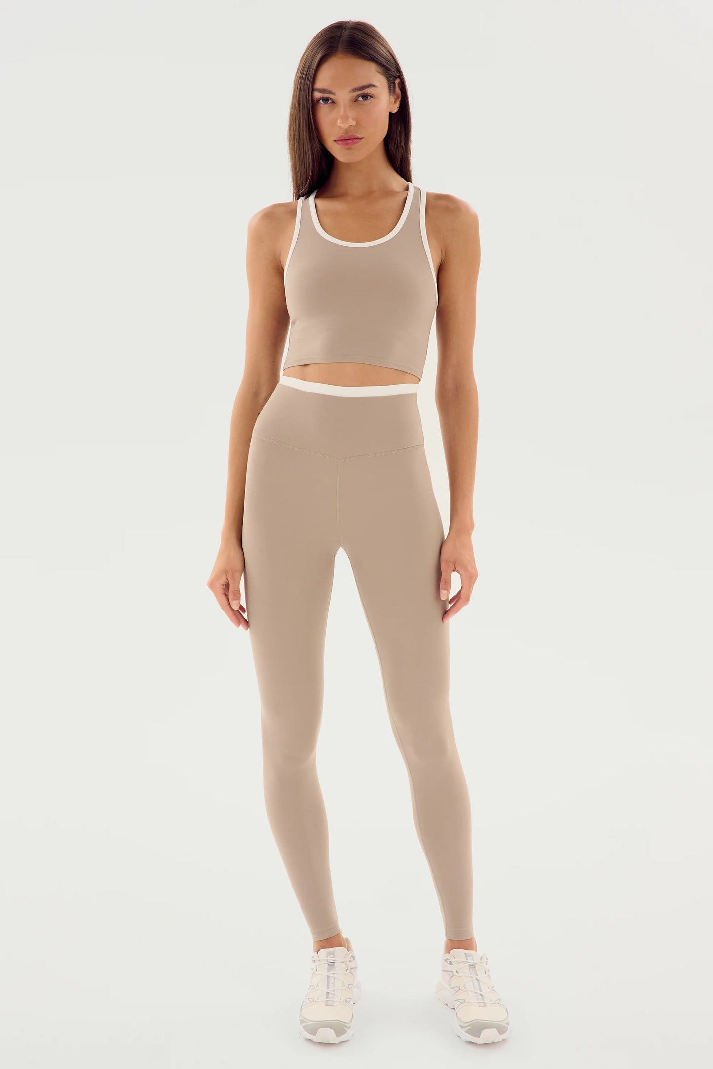 Dual High waist airweight 7/8 in Latte