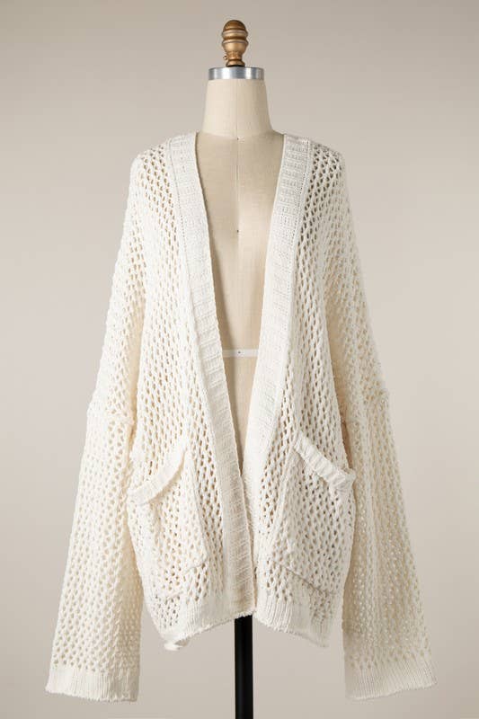 Soft Fluffy Chenille Crochet Cardigan