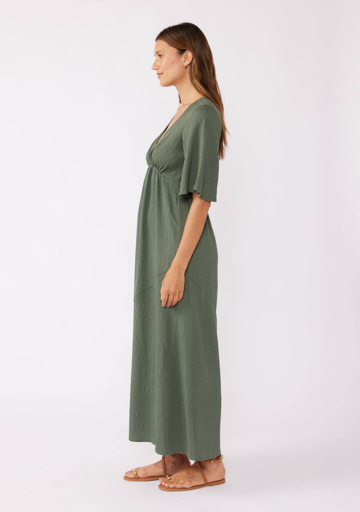 Empire Waist Maxi Dress with Slit