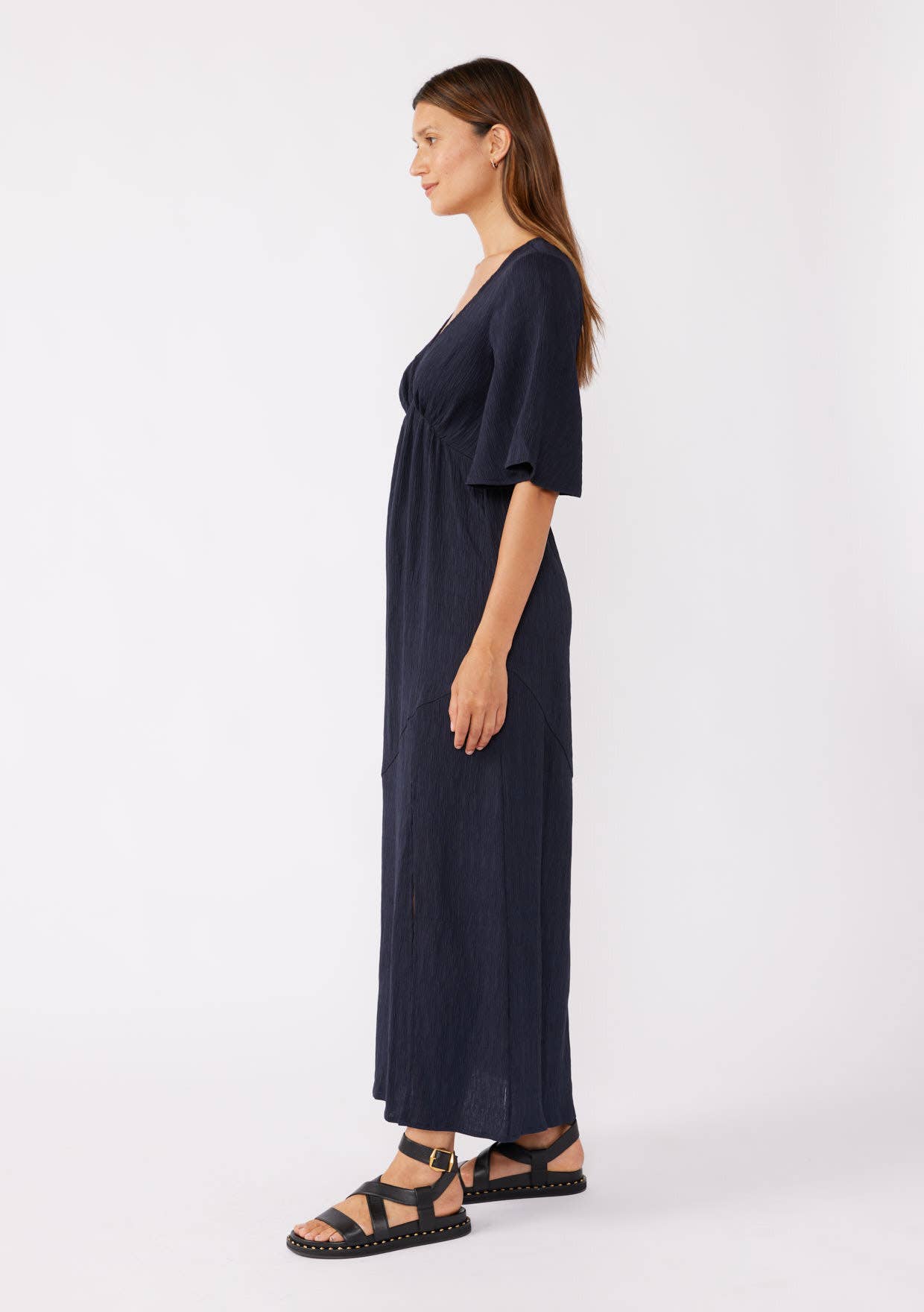 Empire Waist Maxi Dress with Slit