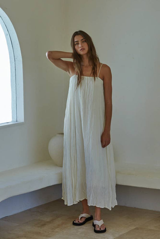 L7009 | Tube Neck Spaghetti Strap Maxi Dress