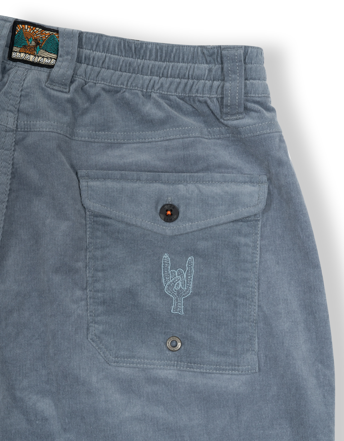 ARROYO - STEEL BLUE STRETCH CORDUROY WALK PANTS