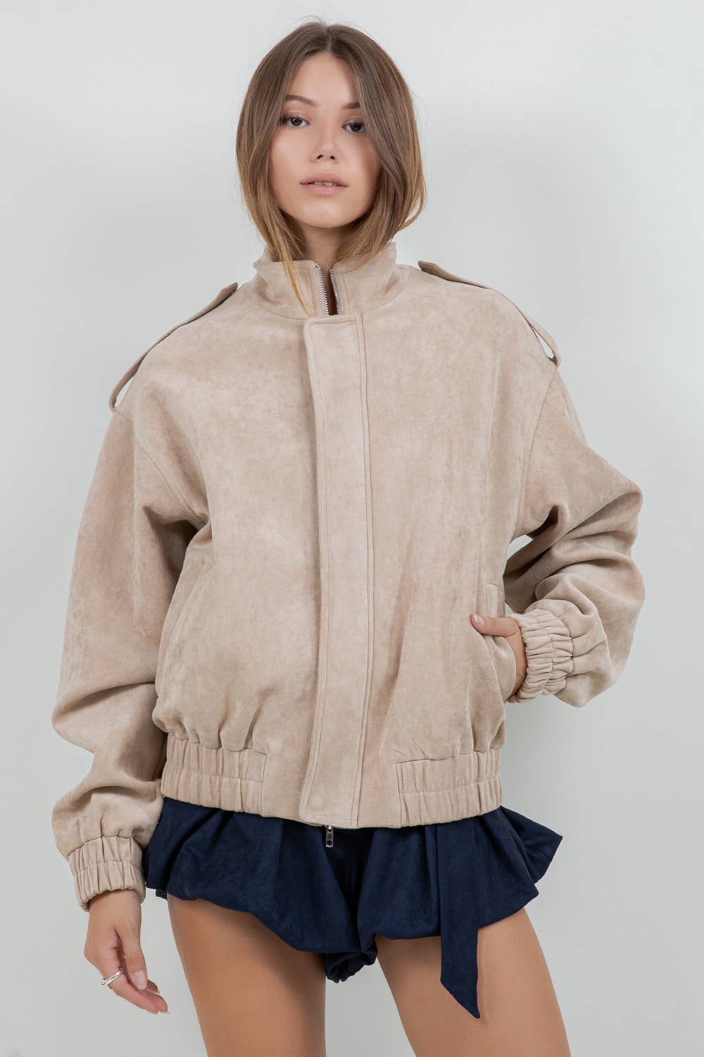 SUEDE BOMBER JACKET