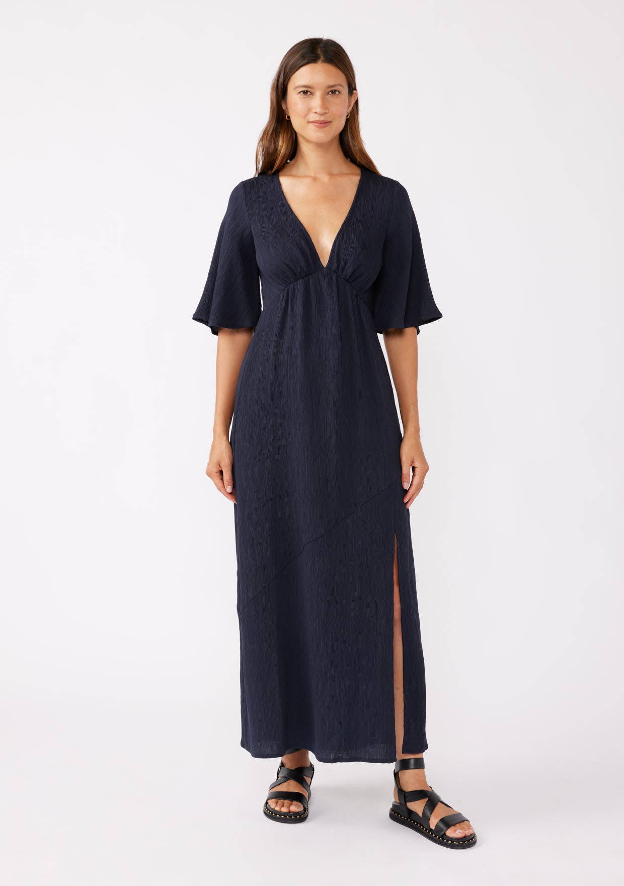 Empire Waist Maxi Dress with Slit