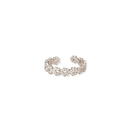 Daisy Chain Silver Adjustable Toe Ring