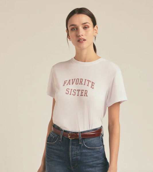 FAVORITE SISTER CROPPED COLLEGIATE TEE