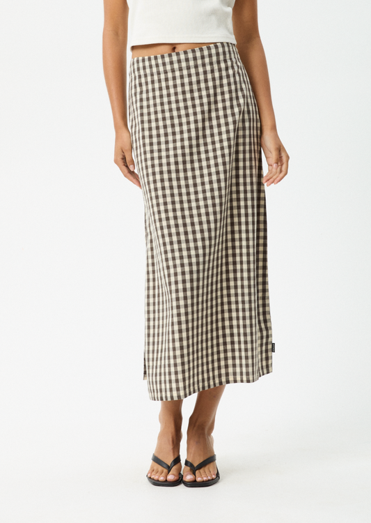 Gambet Check - Midi Skirt - Black / Sand Gambet Check - Midi Skirt - Black / Sand